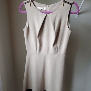 Tan & black sleeveless dress with decor zippers on shoulders!
